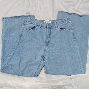 Just Black Denim Light Blue Straight Wide Leg Jeans